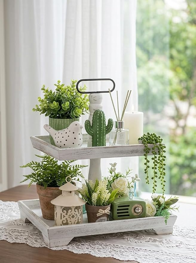 Hanobe 2 Tiered Decorative Tray Stand - Image 3