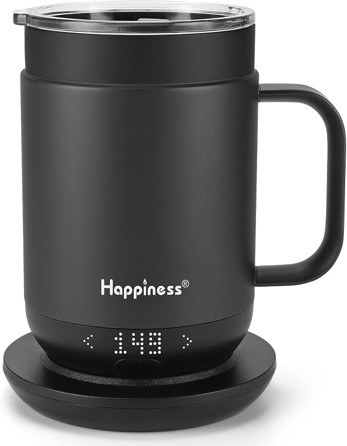 Happiness Smart Heated Coffee Mug, 16oz Rechargeable Electric Self Heating by Unknown