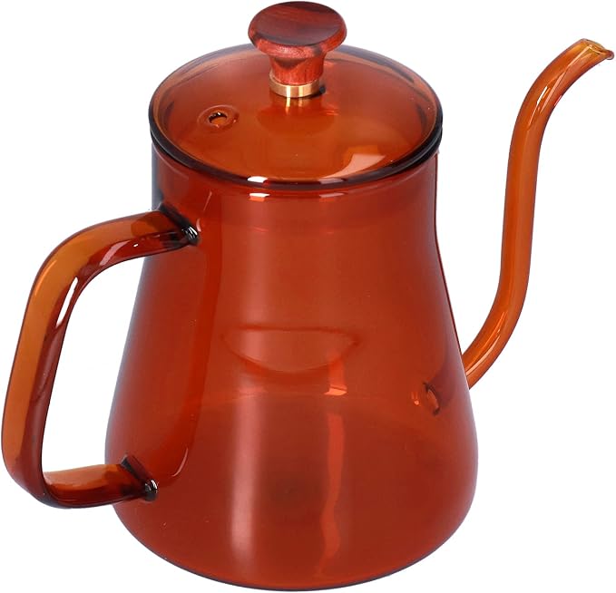 Glass Coffee Kettle, High Borosilicate Crystal Clear Gooseneck Spout, 350ml - Image 9