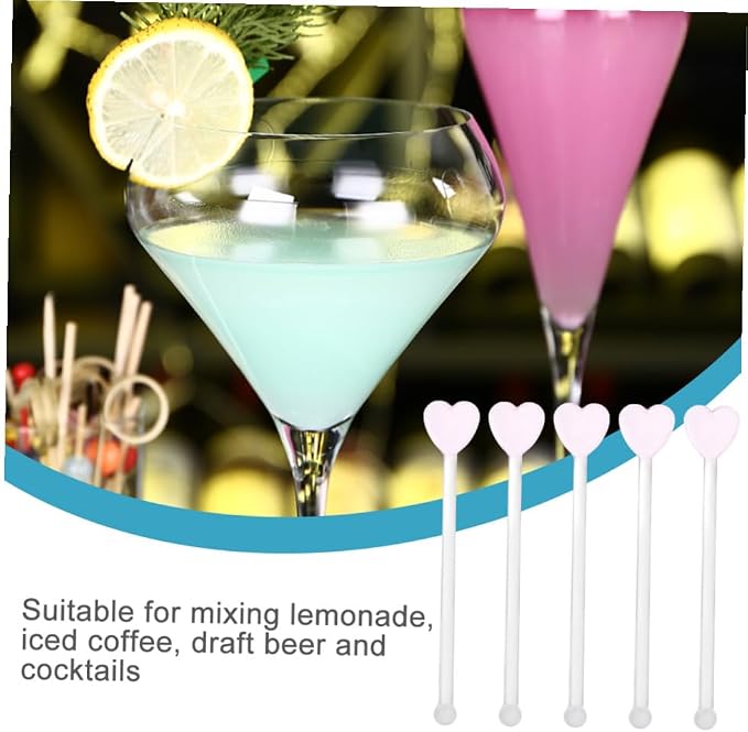 STOBAZA 5pcs Glass Mix Sticks Unique Cocktail Garnish Stirrer - Image 5