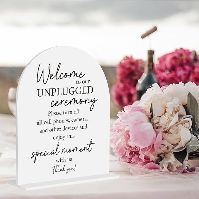 Unplugged Ceremony Sign, Wedding Welcome Sign, Engagement Bridal Shower Baby - Image 4