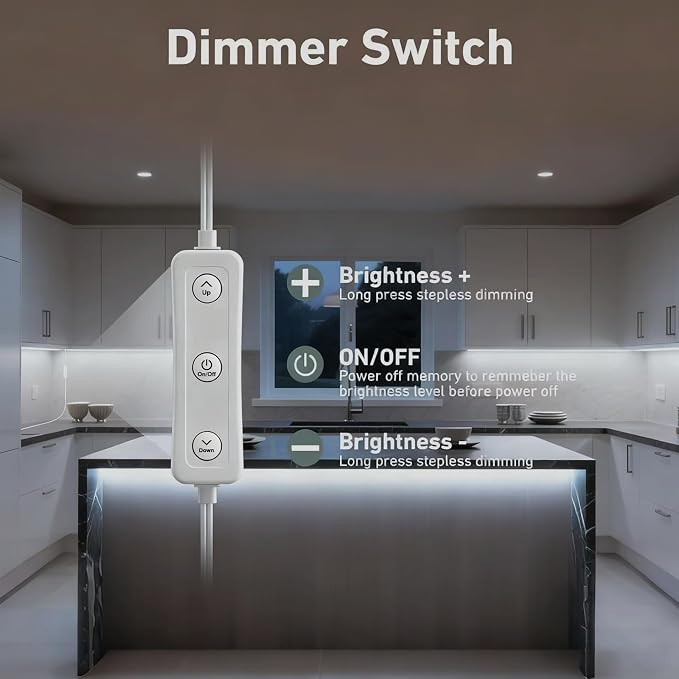Under Cabinet Lighting Plug In. 3 PCS 12 Inches Likable Ultra Thin Bright Light - Image 4
