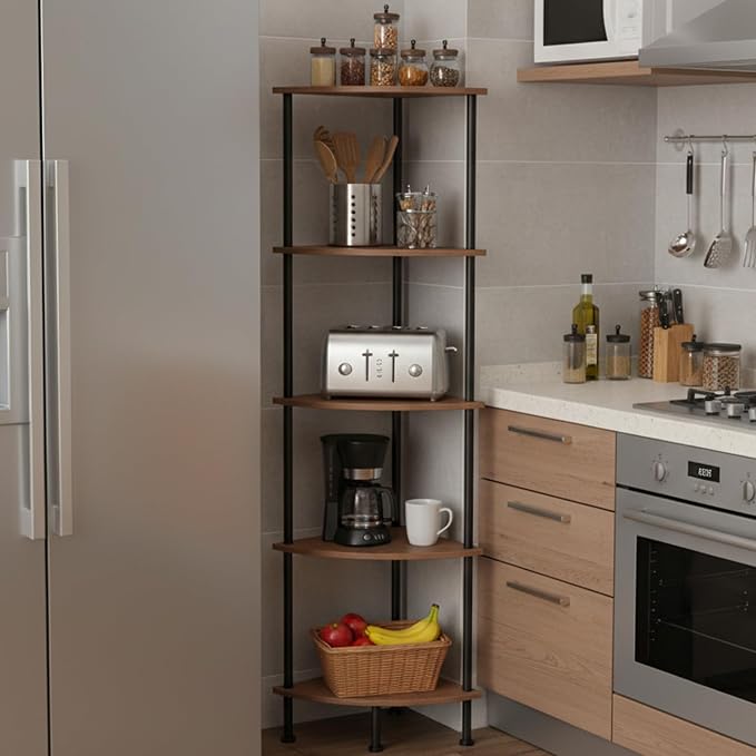 5-Tier Corner Shelf Stand, Tall Display Shelf, Plant Stand, Storage Standing - Image 8