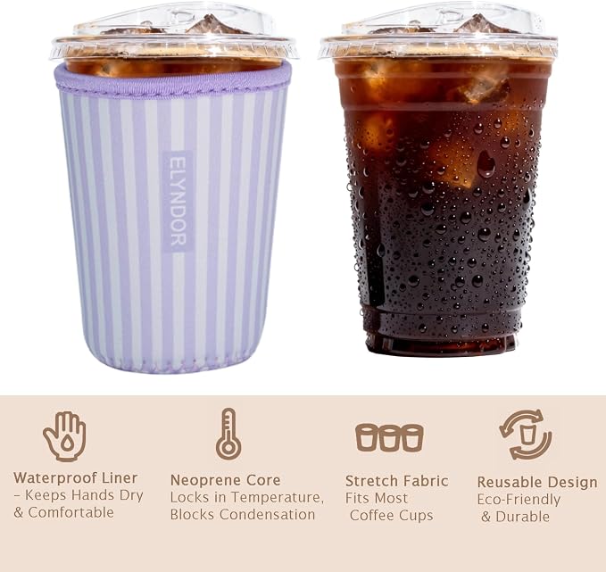 Reusable Insulated Sleeve for Iced Coffee Cup, Beverage Holder for Iced Coffee - Image 6