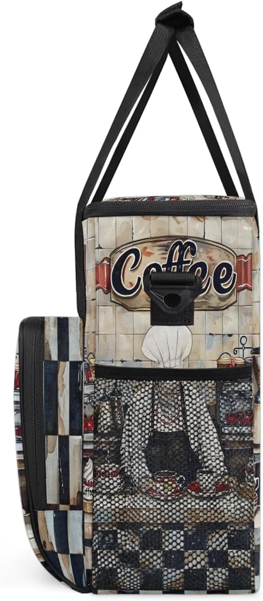 Coffee Chef Pattern Coffee Maker Carring Bag Travel Carrying Storage Tote Bag - Image 4