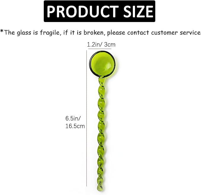 5 Pieces Glass Stirring Spoons Clear Crystal Coffee Cocktail Mixing Spoons - Image 9