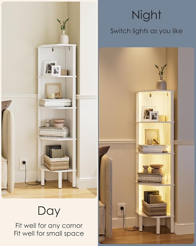 Corner Shelf Stand, 5 Tier Corner Bookshelf - Image 4