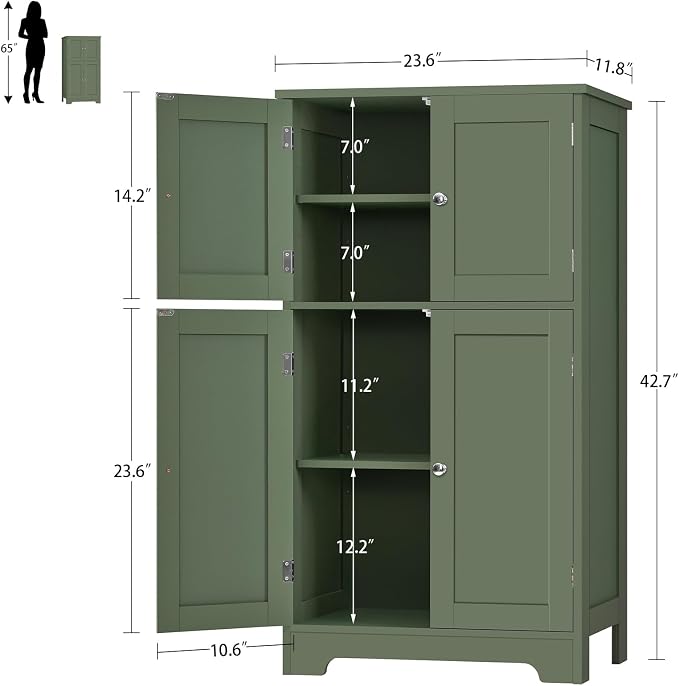TEENFON Bathroom Storage Cabinet, Bathroom Cabinet - Image 3