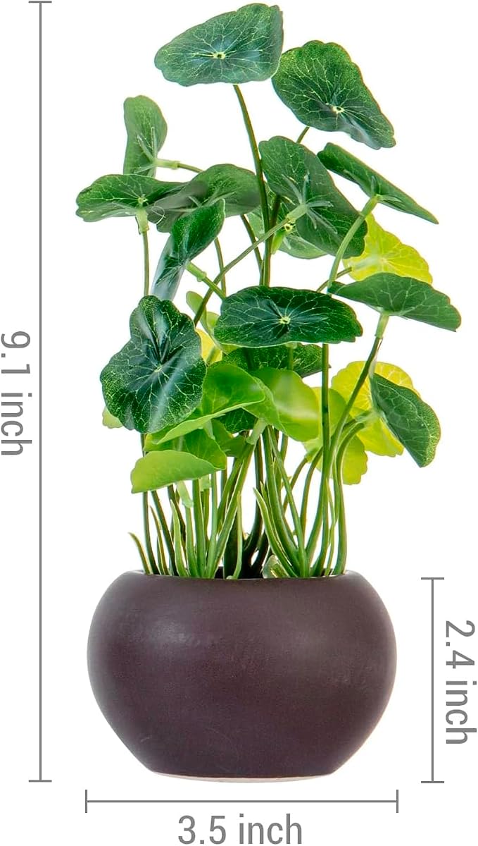 MyGift Modern Trio of Artificial Assorted Green Leaf Plants Potted in - Image 5