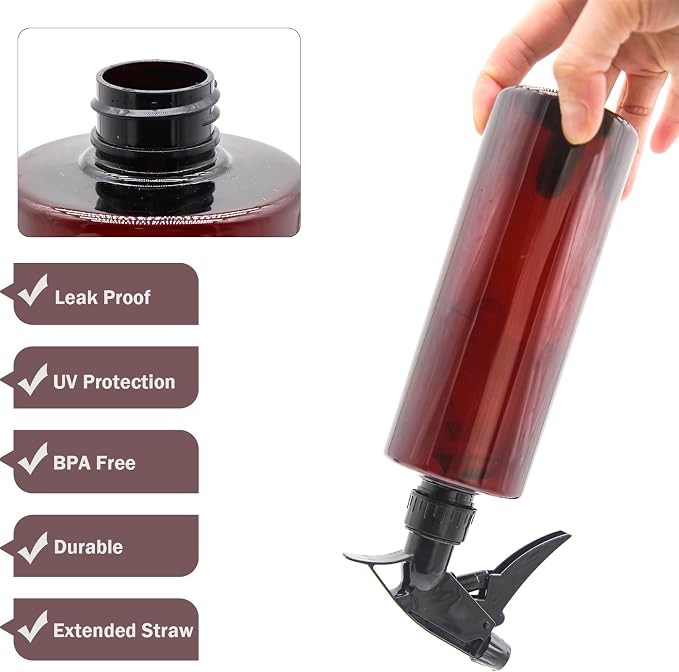 OFFIDIX 360° Water Spray Bottle 2 Pack 16 oz Continuous Plastic Empty Spray - Image 4