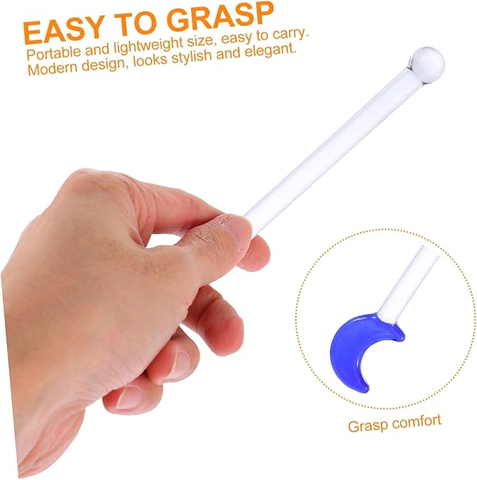 Mobestech 5pcs Moon Pattern Reusable Drink Stirrers Adorable Cocktail Mixing - Image 4