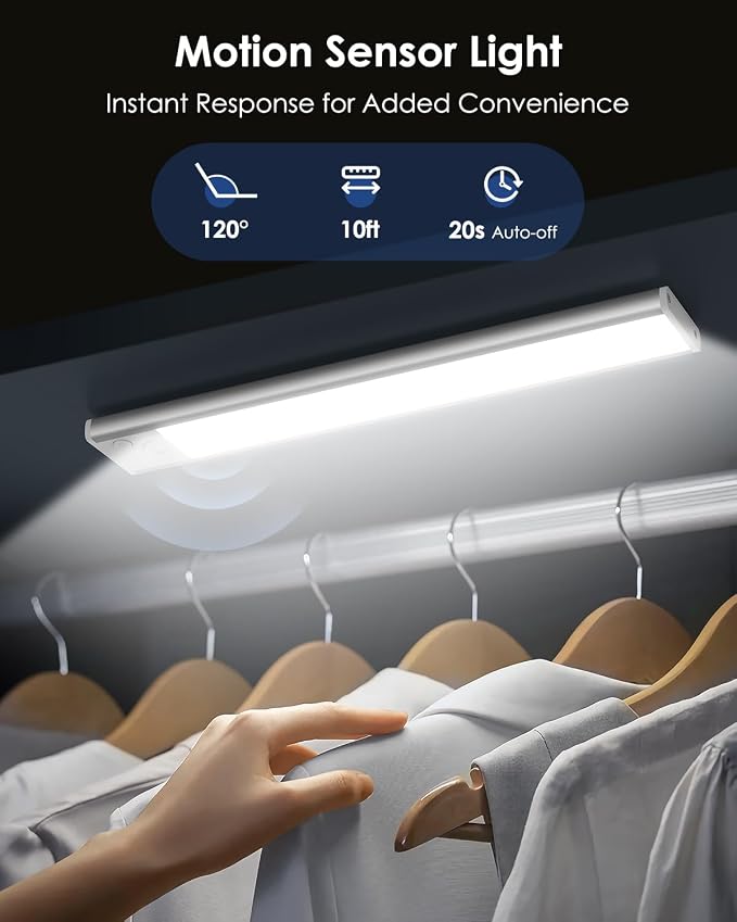 VerRon 5-Pack Under Cabinet Lighting, Upgraded 2200mAh Rechargeable Under - Image 2