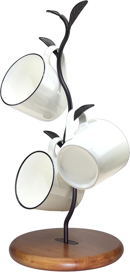 Coffee Mug Holder Tree Rack for Counter, Leaf Shaped Tea Cup Mug Holder Stand by NBUOON