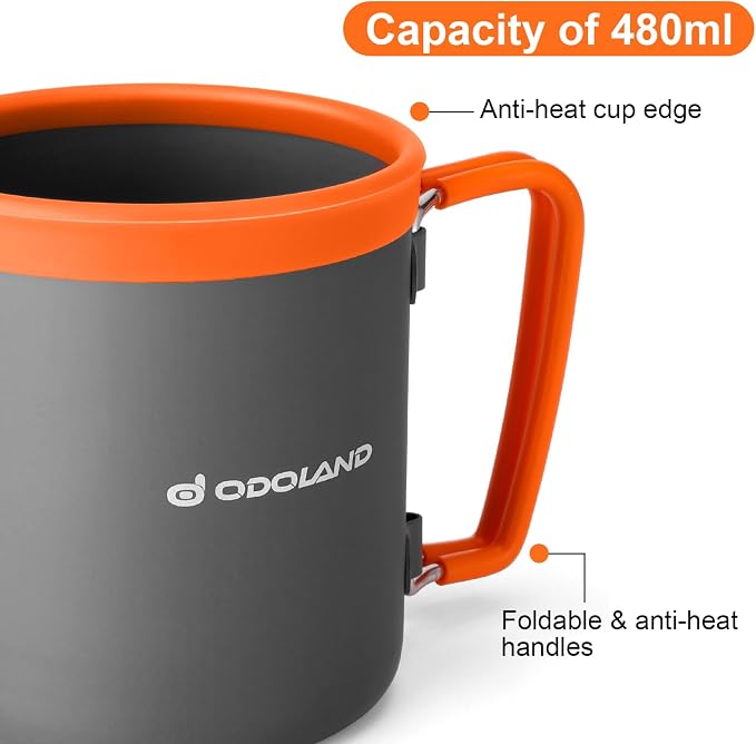 Odoland Camping Pots with Heat Exchanger Camping Cooking Set with Portable - Image 6