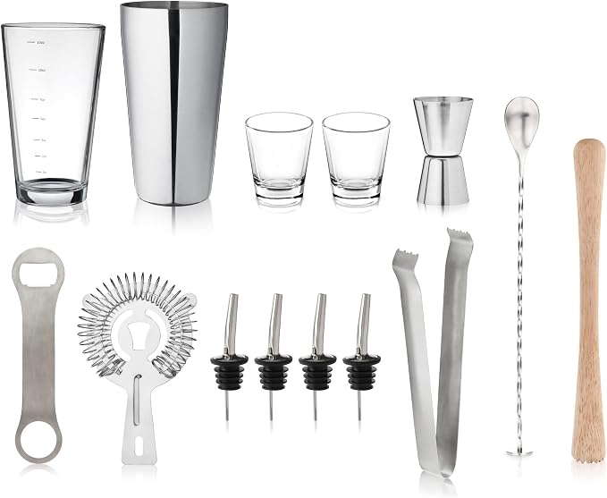 True 14-Piece Barware Set with Wood Stand - Image 7