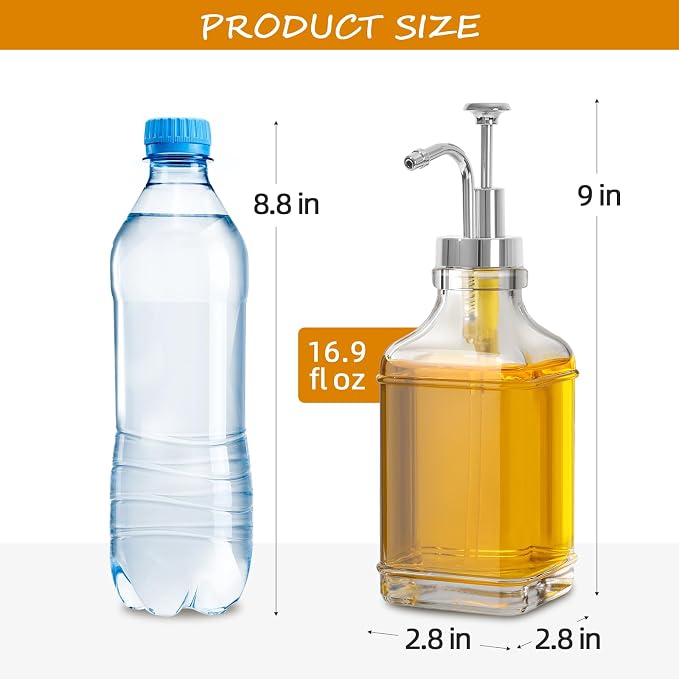 16.9 fl oz/500ml Coffee Syrup Dispenser Set, Coffee Bar Accessories, 4 Glass - Image 2