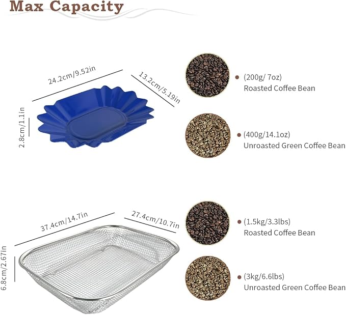 CAFEMASY 3 Pack Stainless Steel Coffee Roasting Cooling Mesh Pan Tray - Image 7