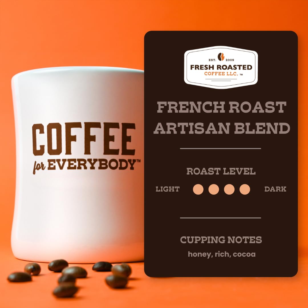 Fresh Roasted Coffee, French Roast, Dark, 24 Pods for K Cup Brewers