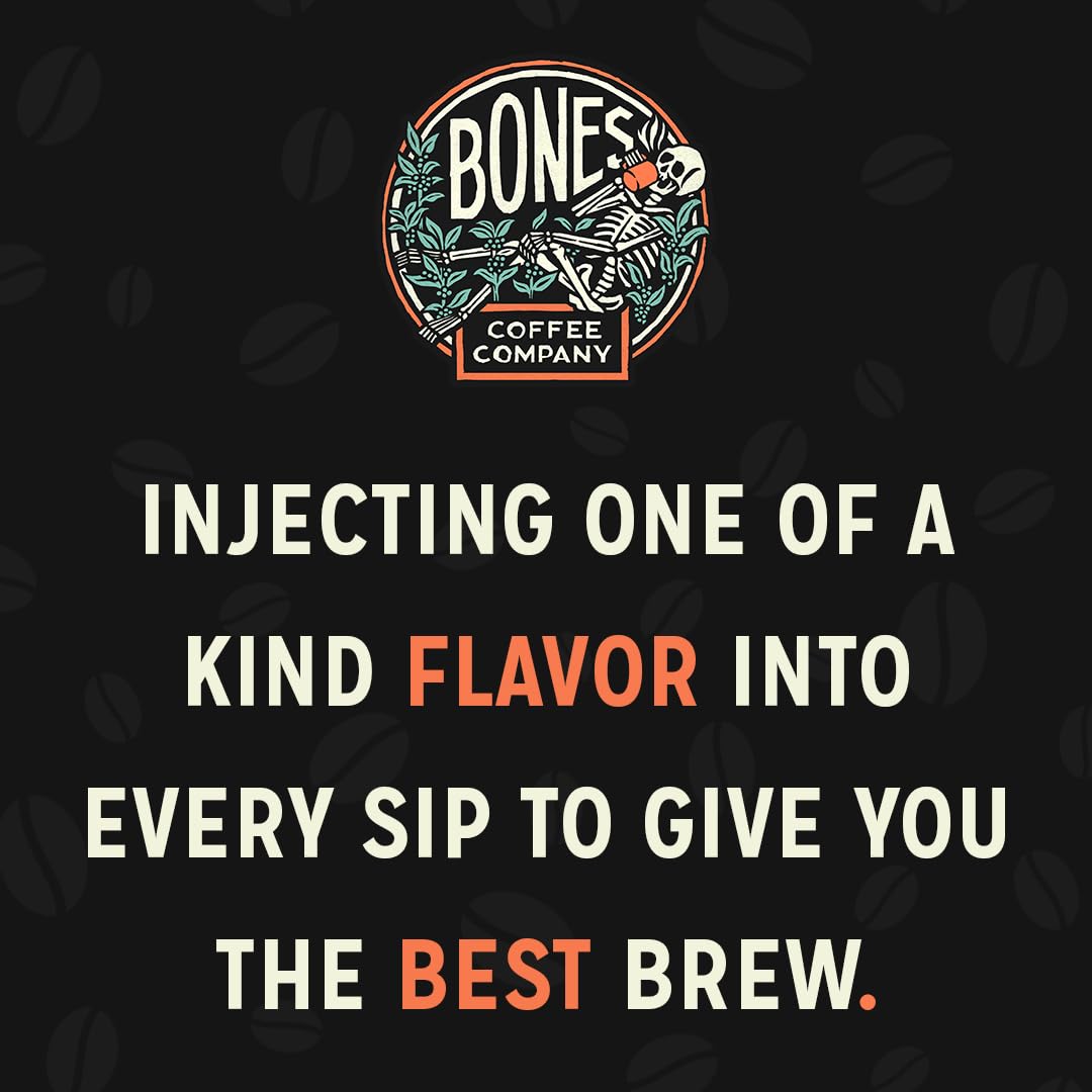 Bones Coffee Company Cookies 'N Dreams Cookies and Cream Flavored Coffee, Medium Roast Low Acid Arabica Beans Compatible with Auto drip and French Press Coffee Maker, 12 Oz Whole Bean