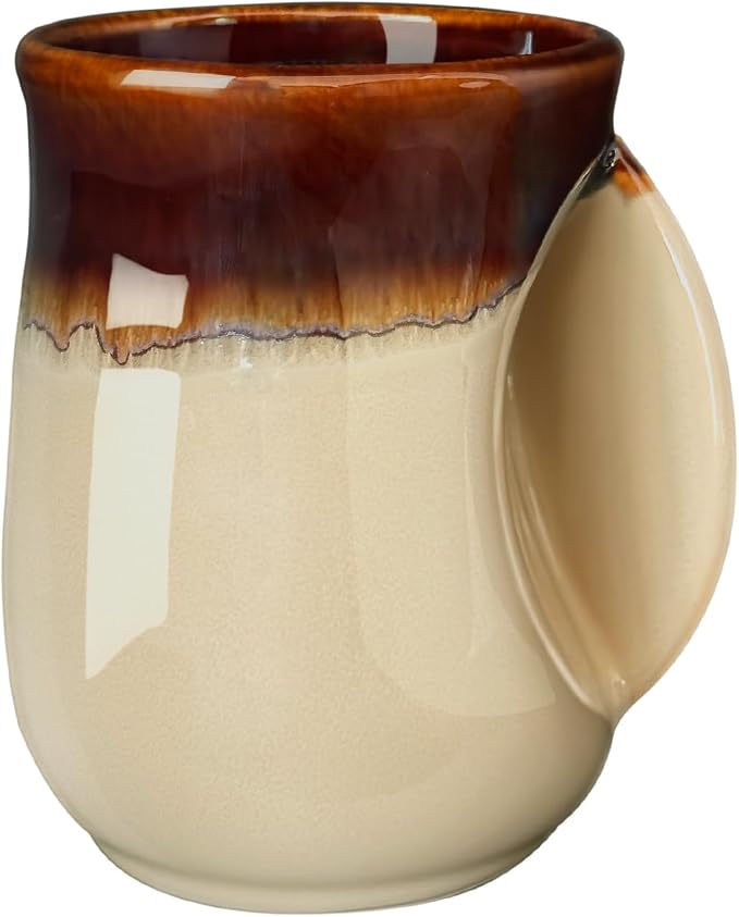 Selamica Ceramic 18oz Novelty Right-handed Handwarmer Mug, Coffee Mug by Selamica