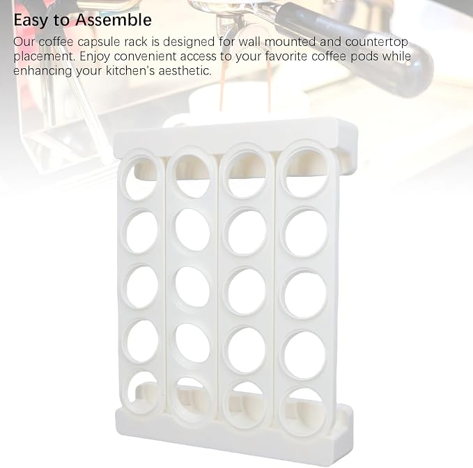 Coffee Pods Display Rack, 24.5x32x4.2cm / 9.6x12.6x1.7in 20 Pots Wall Mountable - Image 6
