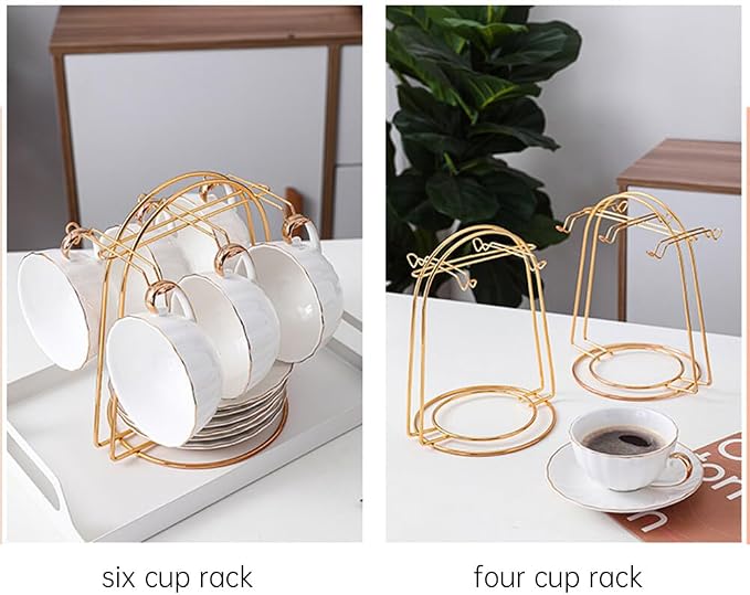 Eforcase Tea Cup and Saucer Display Stand Holder Rack Metal Cup Saucer Holder - Image 4