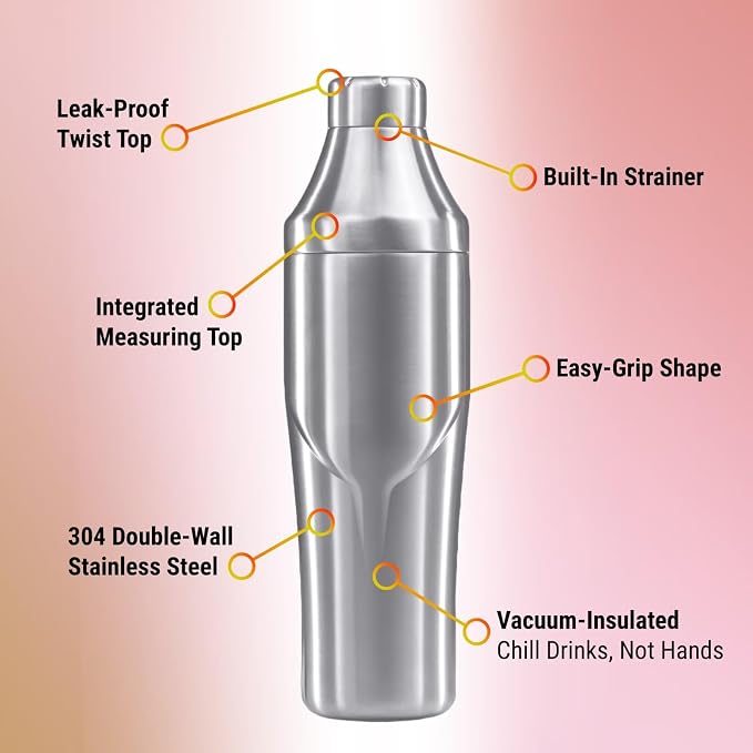 Lexenic 24oz Personalized Double Wall Cocktail Shaker - Image 3