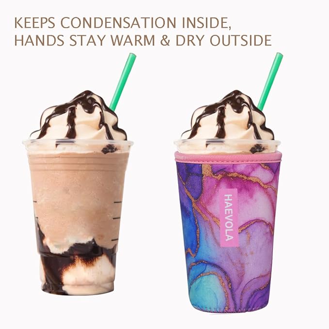 Reusable Insulated Neoprene Iced Coffee Cup Sleeve, Durable Drink Sleeve - Image 6