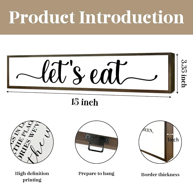 Eat Decor Sign, let's eat Decor, Baking Wood Signs, Kitchen Tiered Tray - Image 2