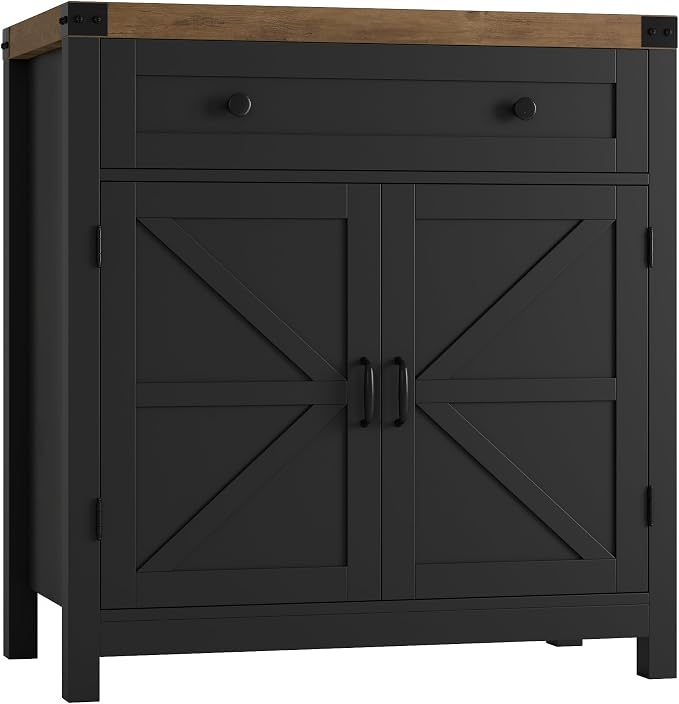 HOSTACK Coffee Bar Cabinet, Kitchen Storage Cabinet, Modern Farmhouse Buffet by HOSTACK