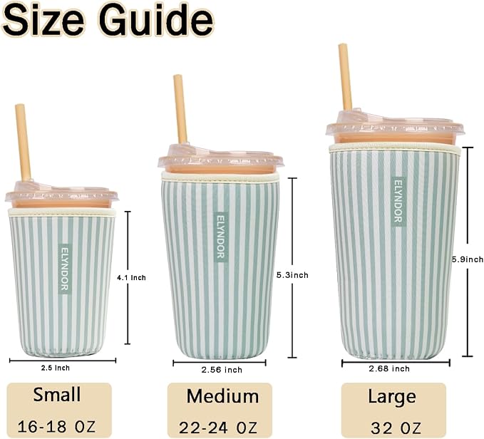 Reusable Insulated Sleeve for Iced Coffee Cup, Beverage Holder for Iced Coffee - Image 5