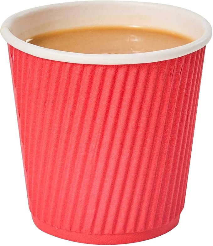 Restaurantware-4 Ounce Paper Coffee Cups, 25 Ripple Disposable Paper Cups by Restaurantware