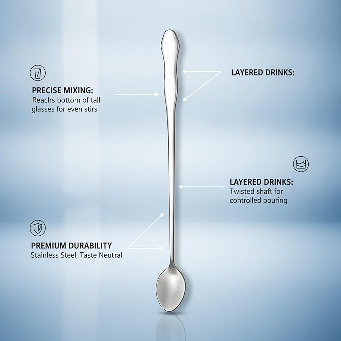 Stainless Steel Bar Spoon with Twisted Handle - Image 4