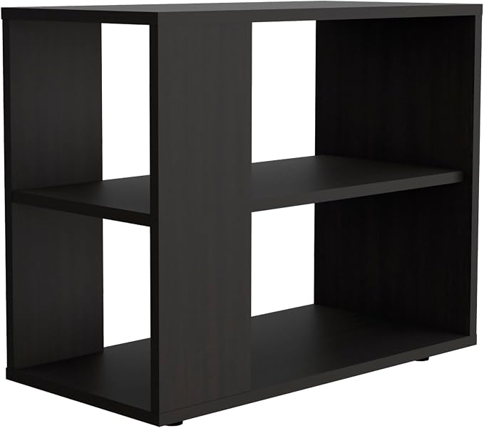 Wenge End Table with Open Shelves, 23.6 Inch Wide Side Table - Image 7
