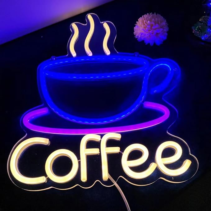 LED Coffee Cup Neon Sign Large 5V USB Powered Acrylic Neon Lights - Image 4