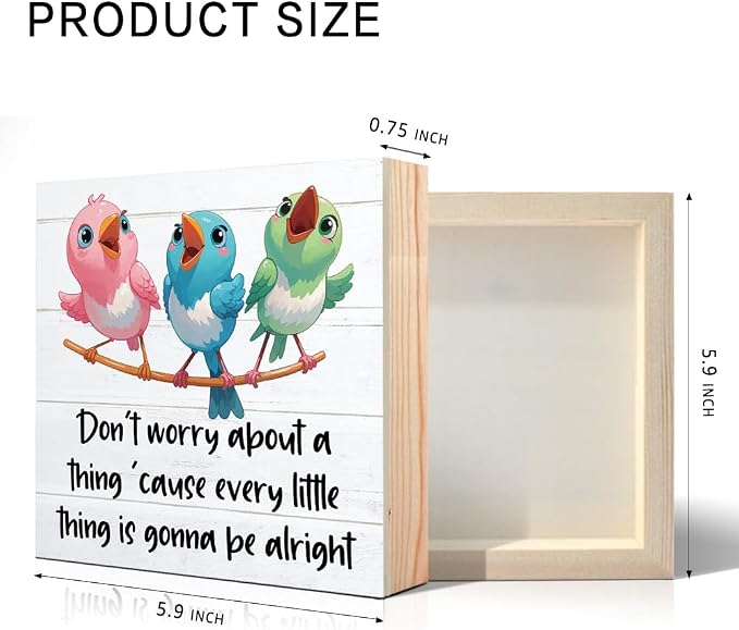 Don't Worry about A Thing Cause Every Little Thing Gonna Be Alright Wooden Box - Image 2