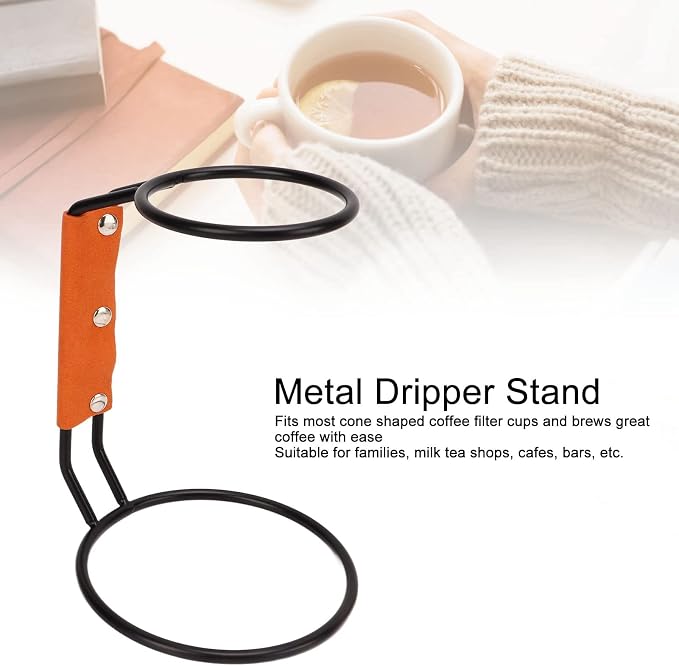 Jeanoko Pour Over Coffee Makers Stand, Pour Over Coffee Dripper Rack Iron - Image 4