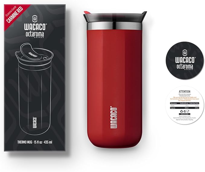 WACACO Octaroma Grande Vacuum Insulated Coffee Mug, 15 fl oz, Double-wall - Image 7