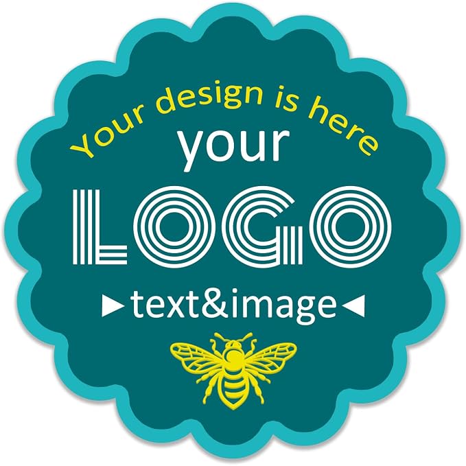 Flower Custom Labels Stickers Personalized Business Logo, Self-Adhesive Jar by Jamipasp