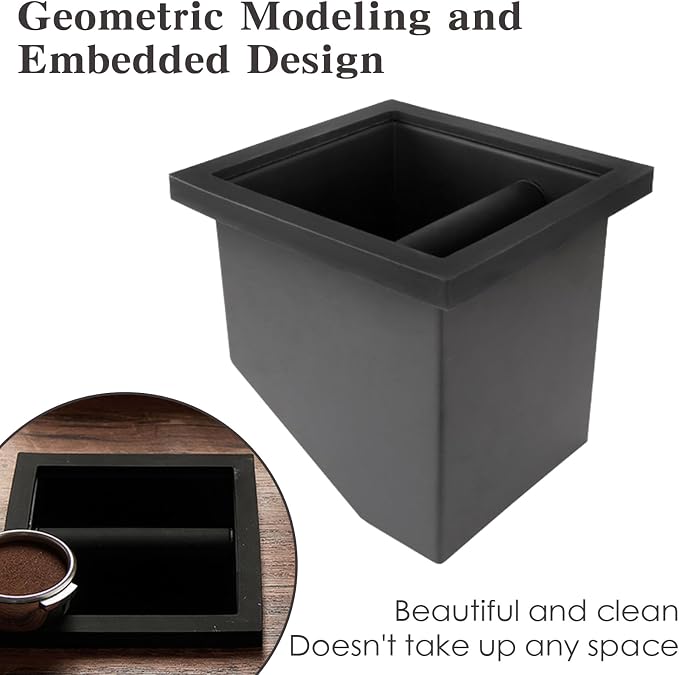 Stainless Steel Espresso Coffee Ground Knock Box Chute, Built-in Desktop Waste - Image 7