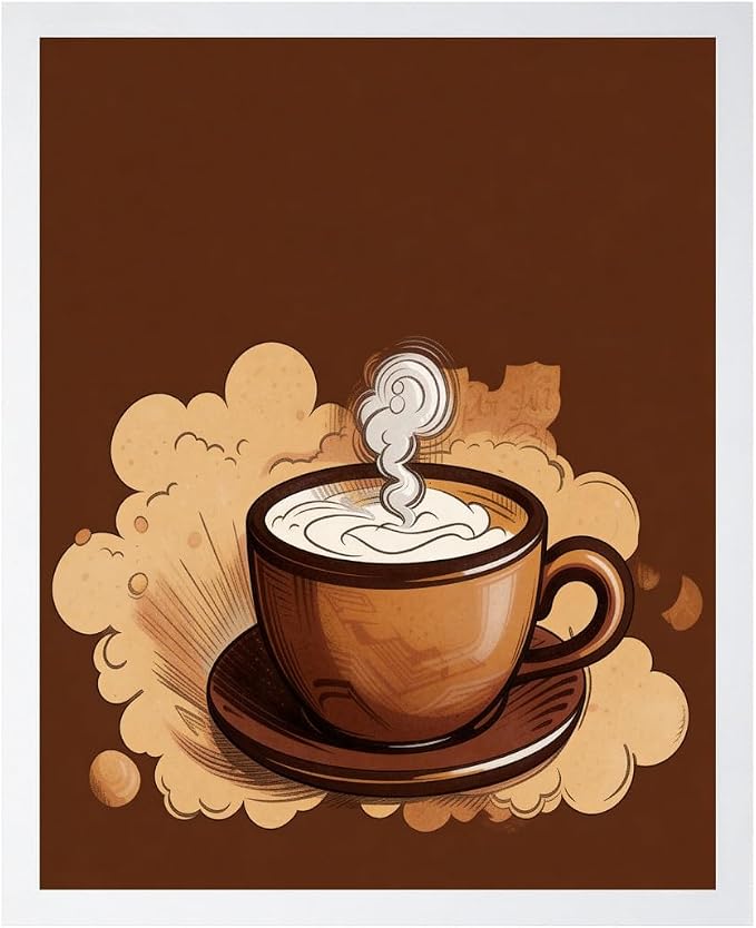 Lawrence Williams Designs Coffee Cup Illustration Poster by LawrenceWilliamsDesigns