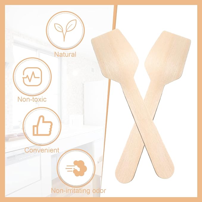 Sieral 1000 Pack 3.74" Disposable Mini Wooden Spoons Bulk Square End Tasting - Image 4