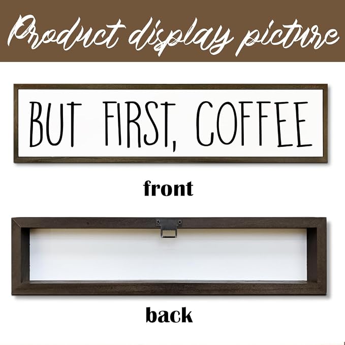 Coffee Signs for Coffees Station Decor, Farmhouse Table Shelf Decoration - Image 3