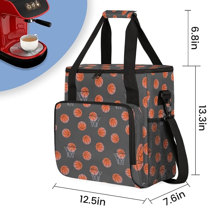 Basketball Coffee Maker Travel Bag, Basketball Large Carrying Storage Case - Image 2