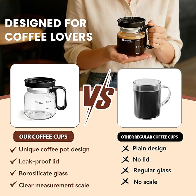 16 Oz Glass Mini Coffee Pot Mug - Image 4