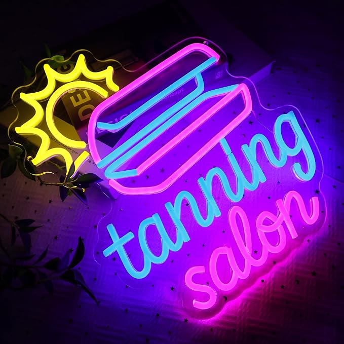 Tanning Salon Neon Sign for Wall Decor, USB Dimmable Beauty Neon Lights for - Image 4