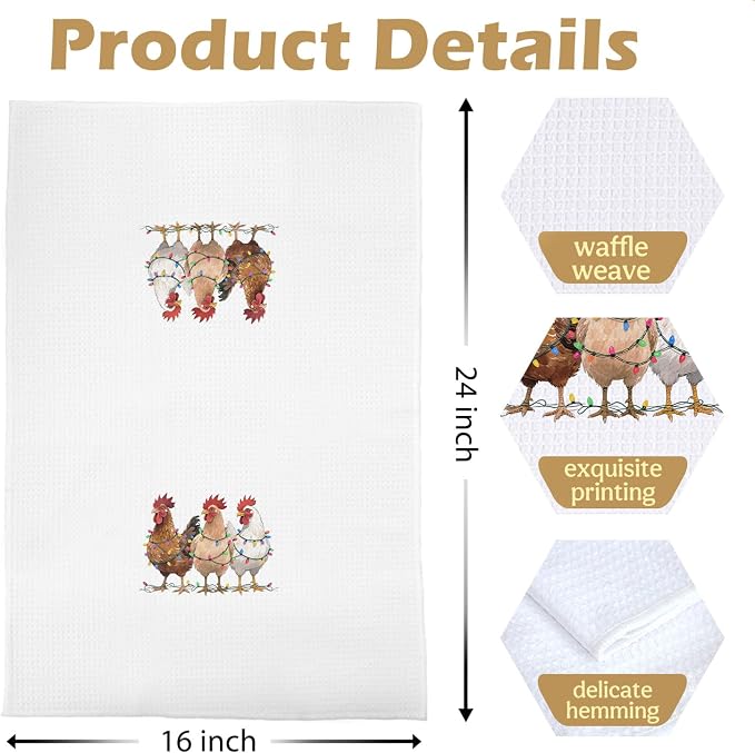 Chicken Christmas Kitchen Towels - Image 5