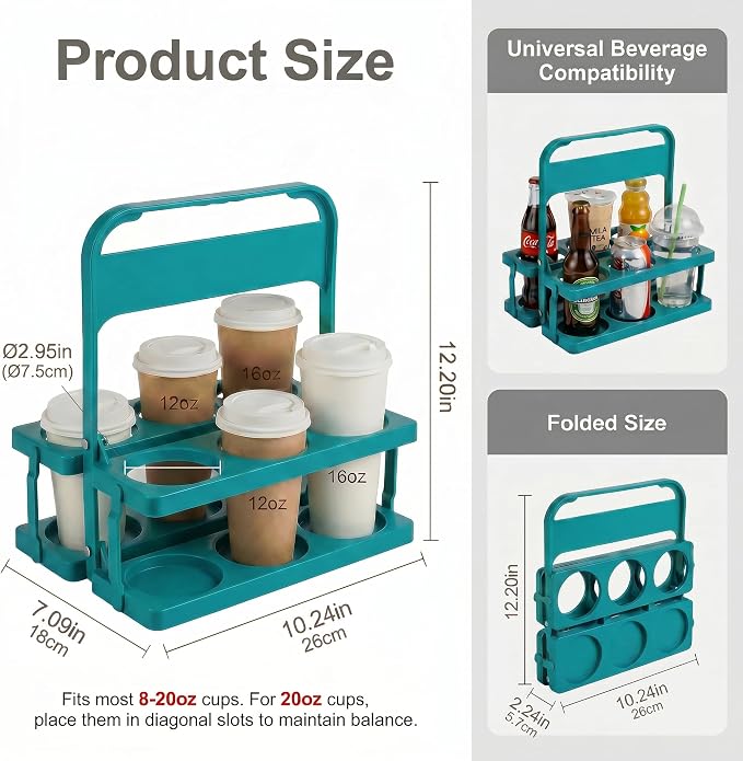 6 Cup Drink Carrier for Delivery - Image 2