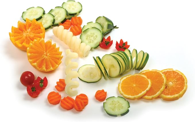 Norpro Garnishing Tool Set of 5 Spiral/Slice/Curl/Crinkle Fruit and Veggies - Image 2