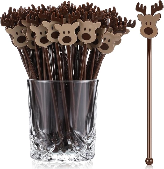 Chengu 100 Pcs Winter Drink Stirrers Xmas Stir Sticks Bulk Holiday Coffee by CHENGU